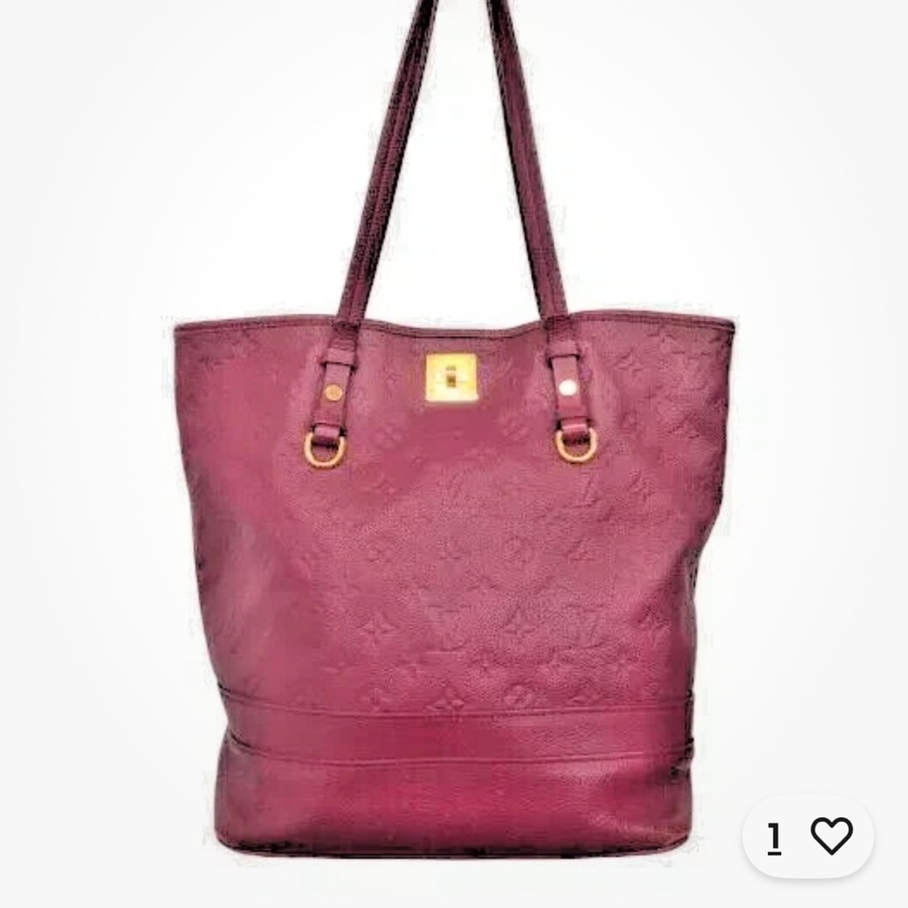 LOUIS VUITTON Citadine MM Monogram Burgundy Leather Empreinte Aurore ShoulderBag